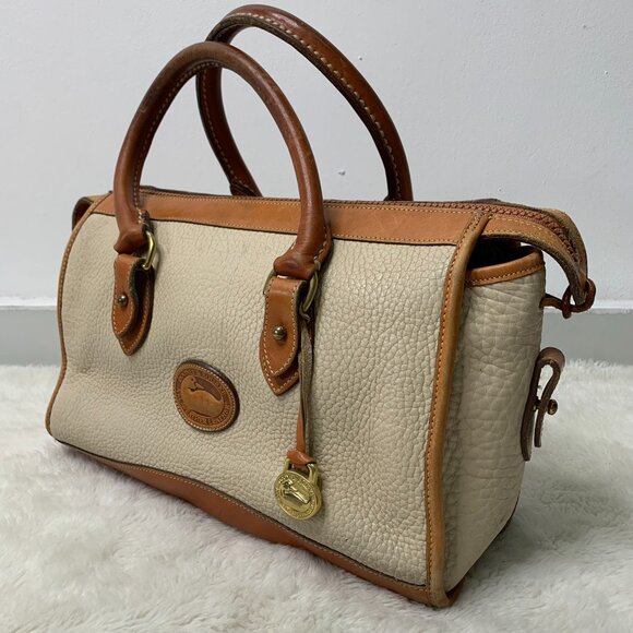 Dooney & Burke Women's Vintage Cream Leather Handbag - Picture 2 of 15